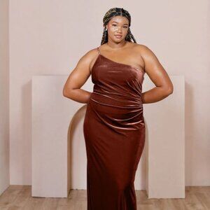 Jade Velvet Bridesmaids Dress from Revelry